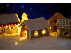niedliche Lebkuchen-Haus Küche und Esszimmer Weihnachten Weihnachts-Dekoration Lebkuchen-cutter xmas Dekorationen 3d print model - Mito3D