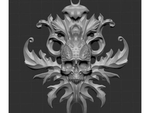 ornament skull pendant jewelry 3d print model - Mito3D
