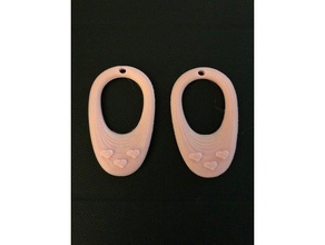 loop heart earrings earring 3d print model - Mito3D