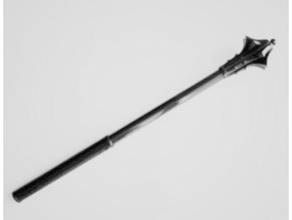medieval german mace props black dowel steel weapon 3d print model - Mito3D