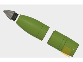 105mm pack obice shell - split corpo modelli howitzer artiglieria beecroft cannon i proiettili esplosivi da campo redleg giro 3d print model - Mito3D