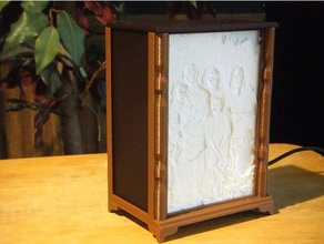 lithophane display case - portrait mode decor cabinet photograph 3d print model - Mito3D