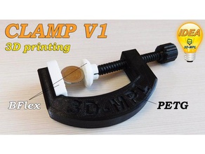 clamp v1 3d-mpl hand tools clamping clamps flashforge flex g-clamp petg screw 3d print model - Mito3D