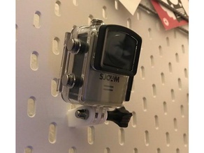 ikea skadis - gopro-mount-action-cam montieren Organisation action-cam action camera mount gopro ikeahack hack pegboard peg-board 3d print model - Mito3D