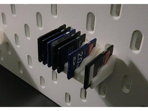 ikea skadis - sd microsd card holder organization ikeahack hack pegboard peg board 3d print model - Mito3D