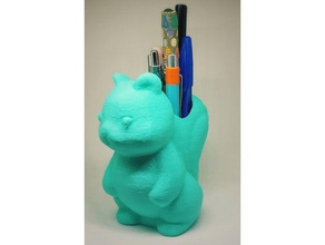 squirrel pen holder office animal cute desk pencil 3d print model - Mito3D