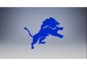 los leones de detroit logotipo signos y logotipos 3d print model - Mito3D