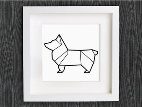 personalizável origami cão corgi animais pulseira personalizado personalizador de sistemas decoração a decorativos brinco geométricas homedecor da casa jóias pingente anel parede 3d print model - Mito3D