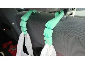 linked trash bag hanger automotive auto car f150 headrest hinge link truck 3d print model - Mito3D