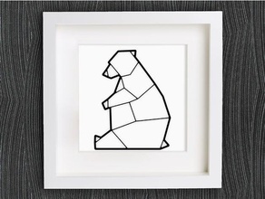 personalizzabile origami polar bear ice animali animale orso braccialetto su misura customizer la decorazione le decorazioni decorativo orecchino eisb r geometrica geometrico grizzly homedecor arredamento per casa della gioielli mammifero openscad ciondolo polare anello neve parete 3d print model - Mito3D