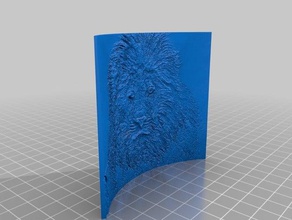 lion face lithophane interactive art curve 3d print model - Mito3D
