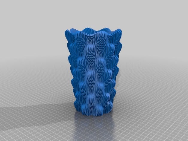 sine florero con forma de cubo 1 matemáticas art las flores del jarrón openscad 3D print model - Mito3D