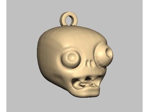 zombie head car charm keychains 3d print model - Mito3D