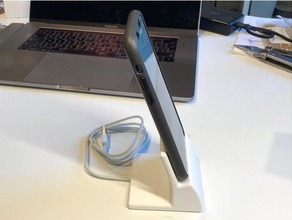 iphone x dock el teléfono móvil muelle de carga soporte cable lightning pie 3d print model - Mito3D