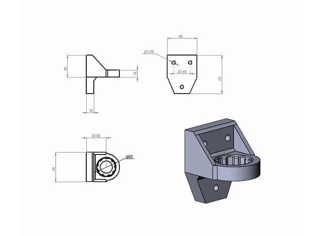 prusa i4 z eje del rodamiento Impresora 3d accesorios 3D print model - Mito3D