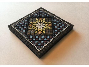 mosaicos de 4x4 polegadas em miniatura bloco w openlock brinquedos & games árabe dnd telhas dungeon masmorras e dragões fantasia 28mm mosaico pavimento pathfinder rpg 3d print model - Mito3D