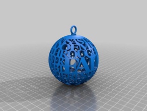 boule personnalisable ibarakel a arte decoração noel feliz 3d print model - Mito3D