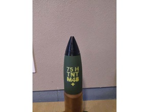 75mm pack obice shell modelli artiglieria le munizioni i proiettili esplosivi da campo militare modello 3d print model - Mito3D