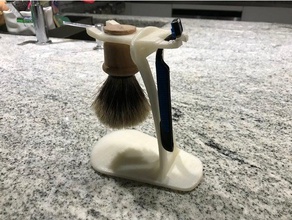 shaving brush razor support bathroom 3d print model - Mito3D