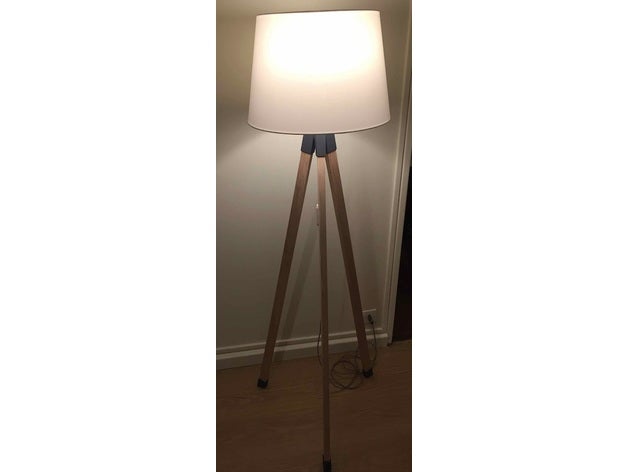 lampadaire tr pieds bois decor abat jour ch ne design diy furniture ikea lamp lampe lampshade leroy merlin living room meuble oak trepied tripod wood 3D print model - Mito3D