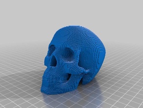 voxelized human skull decor 3d print model - Mito3D