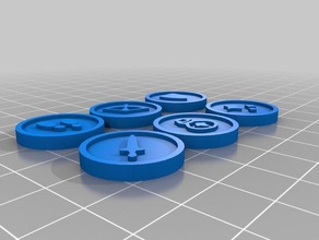 massmorra token symbols toy & game accessories 3d print model - Mito3D