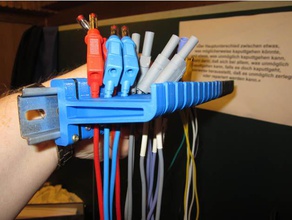 cable holder strippenhalter electronics banana plug bananenstecker management halter laboratory tools messleitungen netzger t 3d print model - Mito3D
