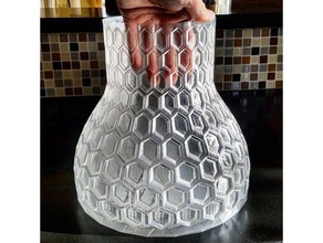 hex vase 06 décor hexagone hexagonal navire 3d print model - Mito3D