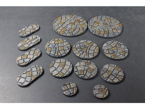 openforge miniature bases cobble round toy & game accessories 40k age sigmar dnd dungeon infinity miniatures base openforge2 pathfinder rpg tabletop warhammer warhammer40k 3d print model - Mito3D