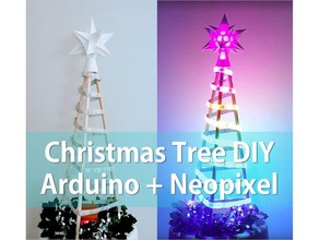 christmas tree using neopixel decor arduino color led light star 3d print model - Mito3D