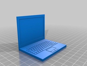 laptop computer - barbie sized resized actual toy & game accessories doll 3d print model - Mito3D