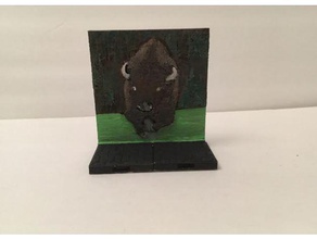 miniature buffalo mural openlock toys & games animals bison dungeon dungeons dragons fantasy pathfinder rpg tiles 3d print model - Mito3D