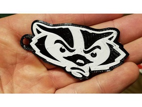 bucky badger keychain 3d printing 3d print model - Mito3D