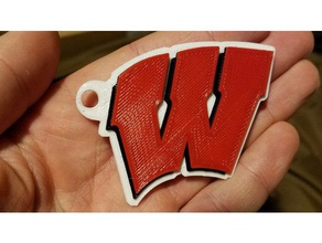 wisconsin badgers keychain 3d printing 3d print model - Mito3D