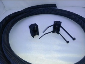 v-slot half inch split wire loom mounting block 3d printer parts 2020 extrusion d-bot dbot drprinting3d vslot management wiring harness 3d print model - Mito3D