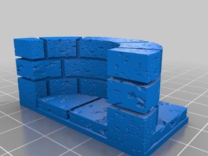 open forge cut stone curved alcove 2x1 toy & game accessories dnd tiles dungeon dungeons dragons opendungeontiles openforge tabletop gaming rpg terrain 3d print model - Mito3D