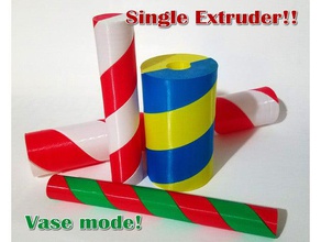 candy stripe fidget twisters puzzles cane christmas decoration corkscrew fidget-toy toy holiday twister vase mode 3d print model - Mito3D