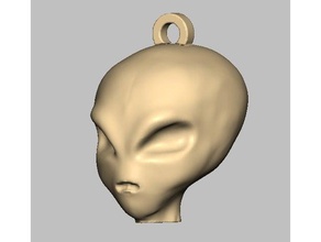 alien tête de voiture charme porte-clés le 3d print model - Mito3D