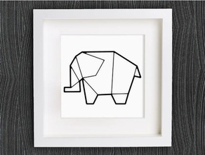 personalizável origami elefante não 2 animais Arte 2d pulseira personalizado personalizador de sistemas decoração a decorações decorativos brinco elefant geométricas homedecor da casa jóias openscad pingente anel parede 3d print model - Mito3D