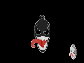 llavero veneno mínimo la versión 2 llaveros de bicicletas el motorista carnicería marvel del universo cráneo cráneos symbiote 3d print model - Mito3D