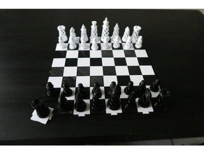 simple chess board - easy print chessboard set 3d print model - Mito3D