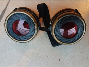 iris lens steampunk goggles fake props glasses post-apocalyptic prop 3d print model - Mito3D