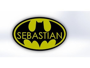 batman-logo sebastian Schilder & logos batman batman-symbol Tür Namenstag sign 3d print model - Mito3D