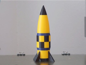 foguete de múltiplos materiais veículos dupla extrusão multi-cor multi-extrusão multi-material 3d print model - Mito3D