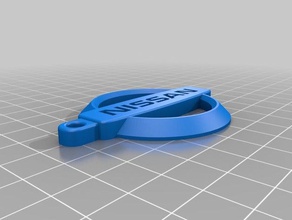 nissan key ring version 2 automotive keychain keyring keys 3d print model - Mito3D
