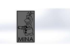 l'olaf mina porte-nom les signes et logos doorsign gelé 3d print model - Mito3D