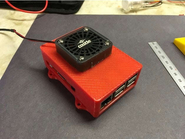 raspberry pi 3 fan case computer retropie 3D print model - Mito3D