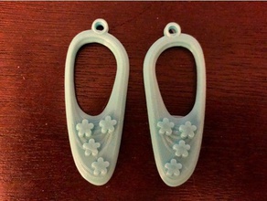 elongated loop flower earrings earring 3d print model - Mito3D