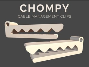 chompy cable management clip organization crocodile 3d print model - Mito3D
