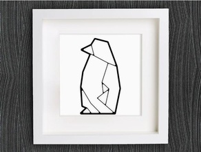 customizable origami penguin animals 2d art animal bracelet customized customizer decor decoration decorations decorative earring geometric geometrical home homedecor jewelry lowpoly low poly openscad pendant penguins ring wall 3d print model - Mito3D